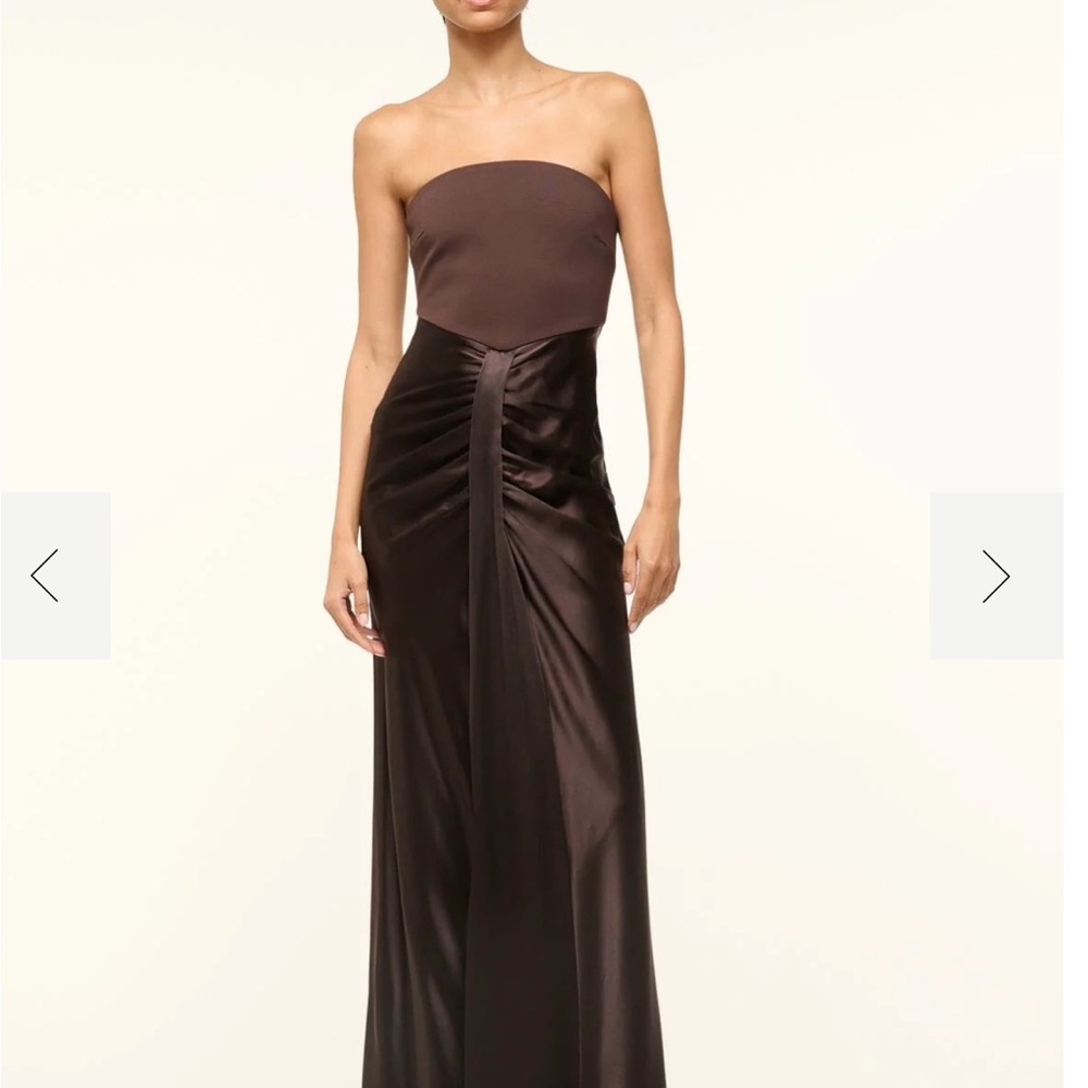 STAUD WAYFARING DRESS DARK CHOCOLATE